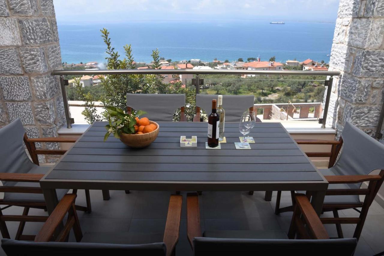 Villa Dafni - Infinite Sea Vistas With Private Pool Kalamata Exteriör bild