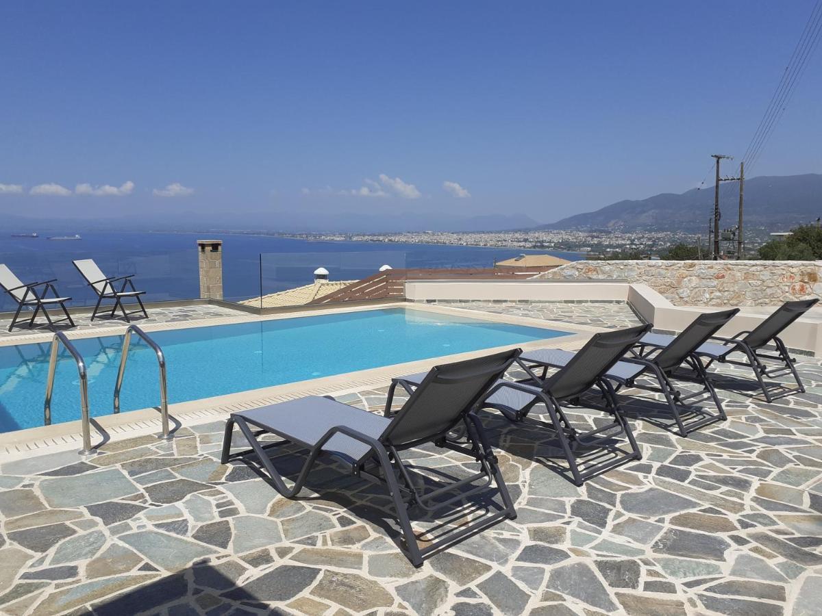 Villa Dafni - Infinite Sea Vistas With Private Pool Kalamata Exteriör bild